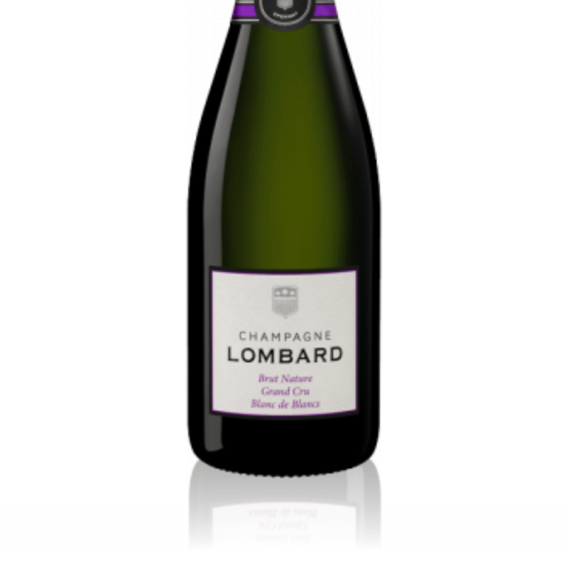 Magnum Champagne Lombard Brut Nature Grand Cru Blanc de Blancs - étiquette Magnum Champagne Lombard Brut Nature Grand Cru Blanc de Blancs - étiquette