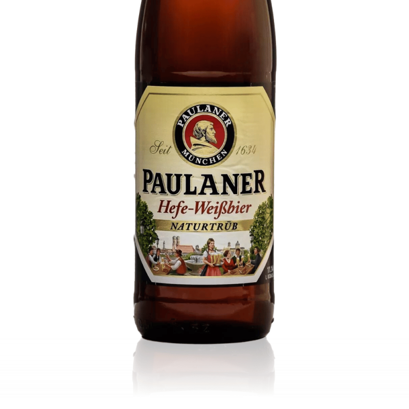 Bière Blanche Paulaner Hefe Weissbier- Etiquette Bière Blanche Paulaner Hefe Weissbier- Etiquette