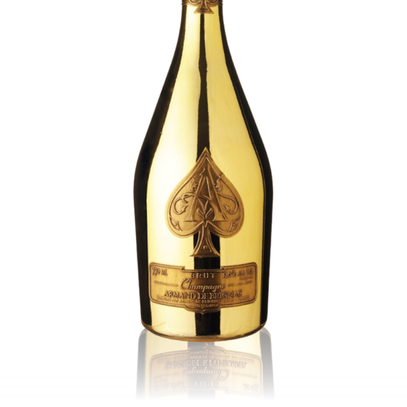 Champagne Armand de Brignac Gold Coffret Laqué - étiquette