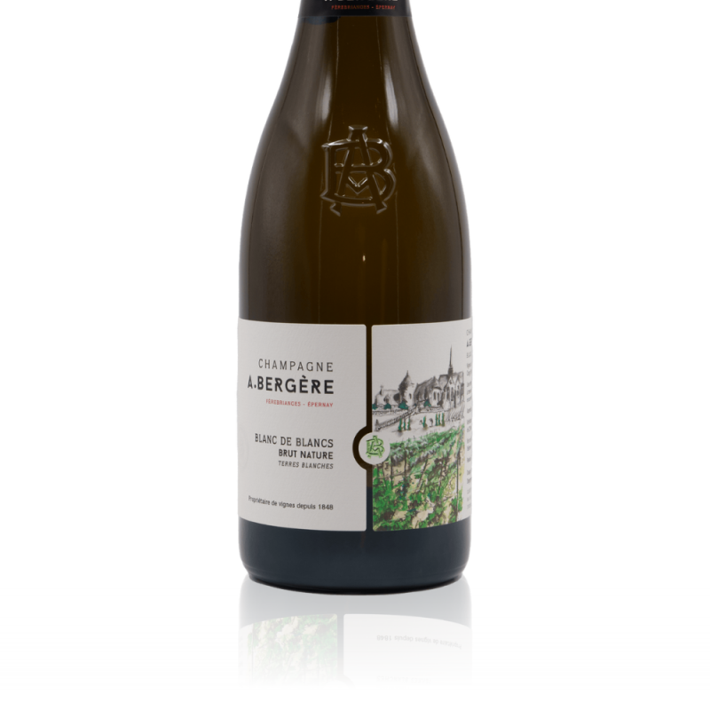 Champagne A.Bergère Terres Blanches étiquette Champagne A.Bergère Terres Blanches étiquette