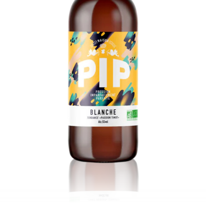 Bière Blanche Passion Timut - Brasserie PIP - étiquette