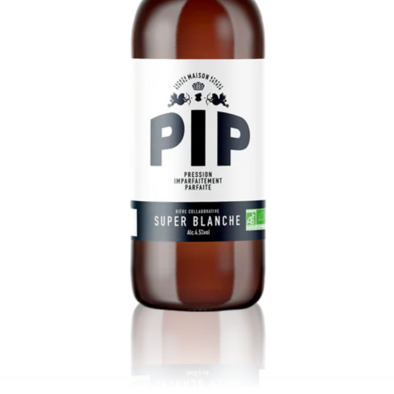 Bière Super Blanche - Brasserie PIP - étiquette