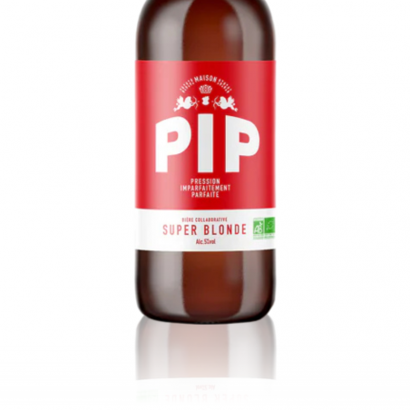 Bière Super Blonde - Brasserie PIP - étiquette Bière Super Blonde - Brasserie PIP - étiquette